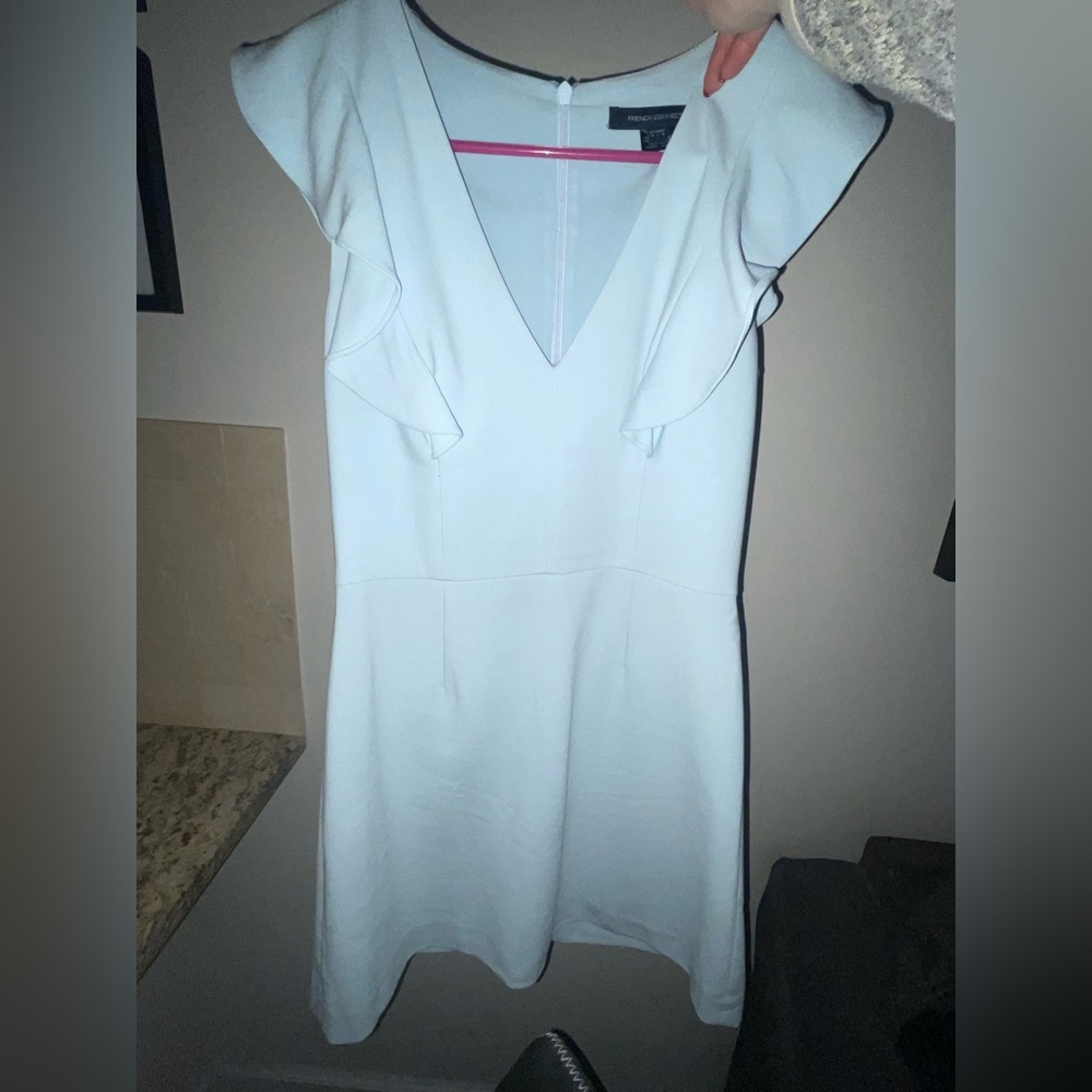 Ruffled Light Blue Mini Dress